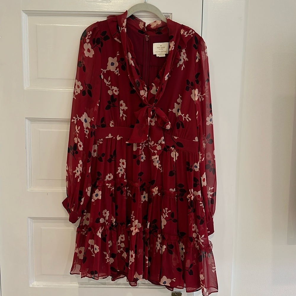 Burgundy floral Kate Spade dress